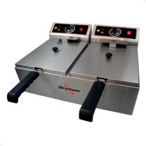 Fritadeira Elétrica Inox 10 L 2 Cubas Fed-20-n Skymsen 220v