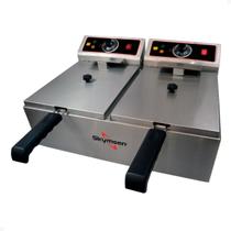 Fritadeira Elétrica Inox 10 L 2 Cubas Fed-20-n Skymsen 220v