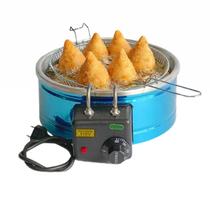 Fritadeira Elétrica Inox 5L Óleo Tacho para pasteis e salgados Rysa Imports 110V ou 220v Não é bivolt com Cesto De Frituras