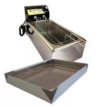 Fritadeira Elétrica Óleo Inox Cuba 3l C/ Escorredor Fritura