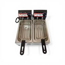 Fritadeira Elétrica Óleo Inox Cuba Dupla Profissional 7 L