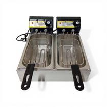Fritadeira Elétrica Óleo Inox Cuba Dupla Profissional 7 L Fritadeira Elétrica Óleo Inox Cuba Dupla Profissional 7 L