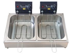 fritadeira elétrica profissional 12 litros 2 cubas 6 litros cada