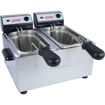 Fritadeira Eletrica Profissional Cuba Dupla Inox 2L Cada