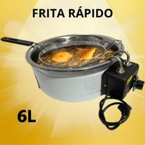 Fritadeira Elétrica Redonda 6 L Tacho c/ Cabo de Proteção Aço Inoxidável - JBC Eletro Fritadeira Elétrica Redonda 6 L Tacho c/ Cabo de Proteção Aço Inoxidável - JBC Eletro