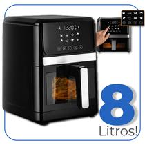 Fritadeira Elétrica Sem Óleo 8L Air Fryer Digital Touch 127V ou 220V 1600W Com Sensor De Abertura Top