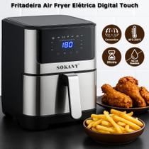 Fritadeira Elétrica Sem Óleo Air Fryer 1800w 7Litros Cozinha Casa Eletrodomésticos Inox Comidas