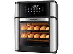 Fritadeira Elétrica sem óleo/Air Fryer Mondial - AFO-12L-BI Oven Preta 12L com Forno