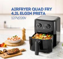 Fritadeira Elgin Quad Fry 4,2L, tecnologia Black Resist, 1.400W, Preta 220V