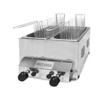 Fritadeira Industrial a Gás 3 Litros 2 Cubas Inox Metvisa - FG3D