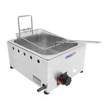 Fritadeira Industrial a Gás Inox 5 Litros Batata Frita Palito Porções Profissional - PraticMetal