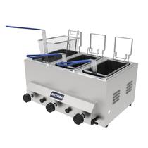 Fritadeira Industrial a Gás Metvisa 3 Cubas 3 Litros (cada) 3 Queimadores em Inox FG3T
