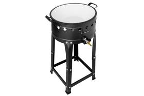 Fritadeira Industrial Fogão a gás Pasteleiro Com Tacho esmaltado + escumadeira