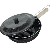 Fritadeira Panela Esmaltada Com Tampa E Cesto 2,7 litros Frituras