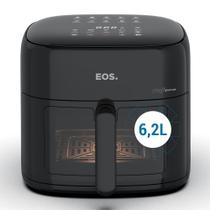Fritadeira Sem Óleo Air Fryer EOS Chef Gourmet 6.2 Litros Compacta Digital Preto EAF60P 110V