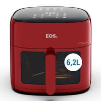 Fritadeira Sem Óleo Air Fryer EOS Chef Gourmet 6.2 Litros Compacta Digital Vermelho EAF60V 110V