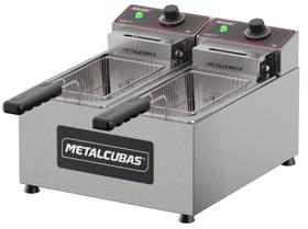 Fritador Elétrico Aço Inox Escovado GN 1/3 6L Metalcubas 2 Cubas FE2C