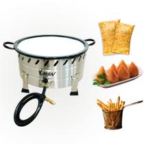 Fritador Fogão á Gas Pasteleiro 10 litros n18 de Mesa Fritadeira Pastel Salgados