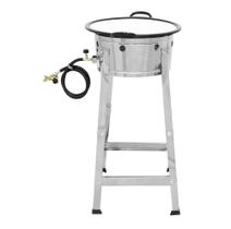 Fritador Fogão Pasteleiro Profissional Alta Pressão Inox C/ Tacho Esmaltado