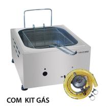 Fritador Gás 1 Cuba 4,8L Óleo Inox Sfg112 + Kit Gás Venâncio