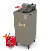 Fritador Industrial 5000W Elétrico Pr-300e Água e Óleo 24L Progás 220V e Cortador de Legumes Fritador Industrial 5000W Elétrico Pr-300e Água e Óleo 24L Progás 220V e Cortador de Legumes