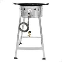 Fritador Pasteleiro Total Inox A Gás Com Tacho Esmaltado 5 litros Cozinha Gourmet