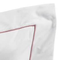 Fronha 70cm x 50cm Glass com detalhe em Festone Percal 200 Fios 01 Peça - Branco / Rosê