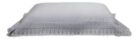 Fronha Avulsa Bordado Ingles Cristal Renda Cinza 50x70 Cm Renascença Cinza Liso Fronha Avulsa Bordado Ingles Cristal Renda Cinza 50x70 Cm Renascença Cinza Liso