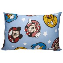 Fronha Avulsa KazzaVip Malha 100% Algodão Disney Estampada Mickey e Sua Turma 48cmx68cm Azul