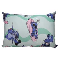 Fronha Avulsa KazzaVip Malha 100% Algodão Disney Estampada Stitch Fit 48cmx68cm Verde