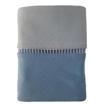 Fronha Avulsa Malha 50x70cm Decorada Azul Ponto Palito Azul Bebê Arrumadinho Enxovais