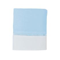 Fronha Avulsa Malha 50x70cm Decorada Ponto Palito Azul Arrumadinho Enxovais