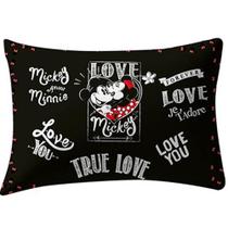 Fronha Avulsa Mickey E Minnie 100% Algodão 48x68cm Preto
