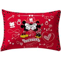 Fronha Avulsa Mickey E Minnie 100% Algodão 48x68cm Vermelho