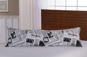 Fronha Avulsa P/ Travesseiro Corpo 0,50x1,50m C/ Zíper Percal 150 fios estampa de jornal