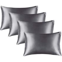 Fronha BEDELITE Satin para cabelo/pele, pacote com 4, 20x26cm, cinza escuro Fronha BEDELITE Satin para cabelo/pele, pacote com 4, 20x26cm, cinza escuro