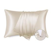 Fronha Bedsure Satin para cabelo bege, pacote padrão com 2 unidades, 50x66cm Fronha Bedsure Satin para cabelo bege, pacote padrão com 2 unidades, 50x66cm