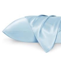 Fronha Bedsure Satin Standard, conjunto de 2 azul-claro, 50x66cm Fronha Bedsure Satin Standard, conjunto de 2 azul-claro, 50x66cm