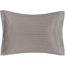 Fronha Blend Veludo Riscas Poliéster 50x70cm 1 Peça Cinza Altenburg