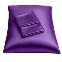Fronha BLISSFORD Purple Satin para cuidados com a pele e cabelo, pacote com 2 Fronha BLISSFORD Purple Satin para cuidados com a pele e cabelo, pacote com 2