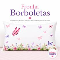 Fronha Borboletas 70x50 Toque Macio Premium Não Desbota Estampa Exclusiva Floral Envio Rápido