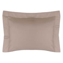 Fronha c/ 3 abas de 4cm toque acetinado bege tan Fronha c/ 3 abas de 4cm toque acetinado bege tan