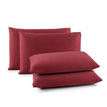 Fronha Capa de Travesseiro Protetora Kit 4 unidades Com Zíper 100 Algodão Malha Importada