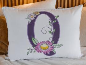 Fronha Capa Travesseiro com Iniciais Alfabeto Letras Turquesa Floral