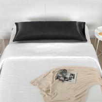 Fronha Capa Travesseiro Corpo Xuxão Cetim Preto 1,30X0,40 Fronha Capa Travesseiro Corpo Xuxão Cetim Preto 1,30X0,40