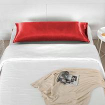 Fronha Capa Travesseiro Corpo Xuxão Cetim Vermelho 1,30x0,40