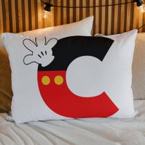 Fronha Capa Travesseiro Iniciais Alfabeto Mickey Microfibra 70x50cm