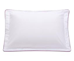 Fronha com Vivo Basics Branco e Violeta - 200 Fios Fronha com Vivo Basics Branco e Violeta - 200 Fios