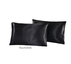 Fronha de Cetim Anti Frizz 1 Par ( 2 unidade ) 50x70 Preto Fronha de Cetim Anti Frizz 1 Par ( 2 unidade ) 50x70 Preto