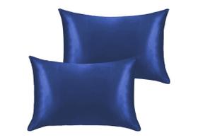 Fronha De Cetim Anti Frizz Toque De Seda Marinho Unidade